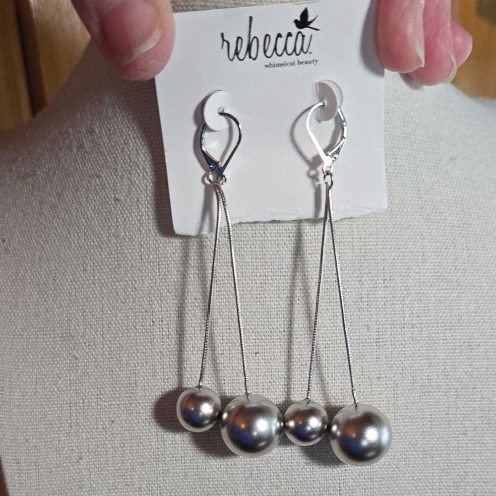 Rebecca Whimsical Beauty Double Ball Lever Back Earrings